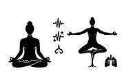 Yoga Meditation Silhouette Vector Bu, an Illustration by Artivon (Thumbnail 13 of 40)