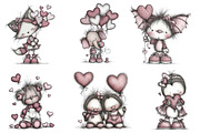 Valentine's Whimsical Animals Clipar, an Illustration by designcity5 (Thumbnail 3 of 5)