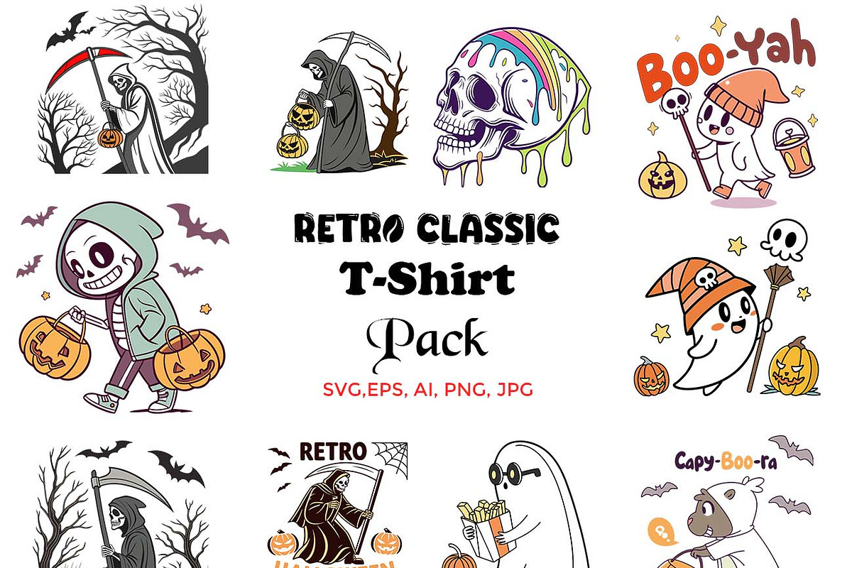 Retro Classics T-Shirt Pack, a Design Template by Studio Retouch (Photo 1 of 11)