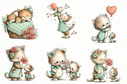 Whimsical mother's day cat clipart, an Illustration by Designworld (Thumbnail 2 of 7)