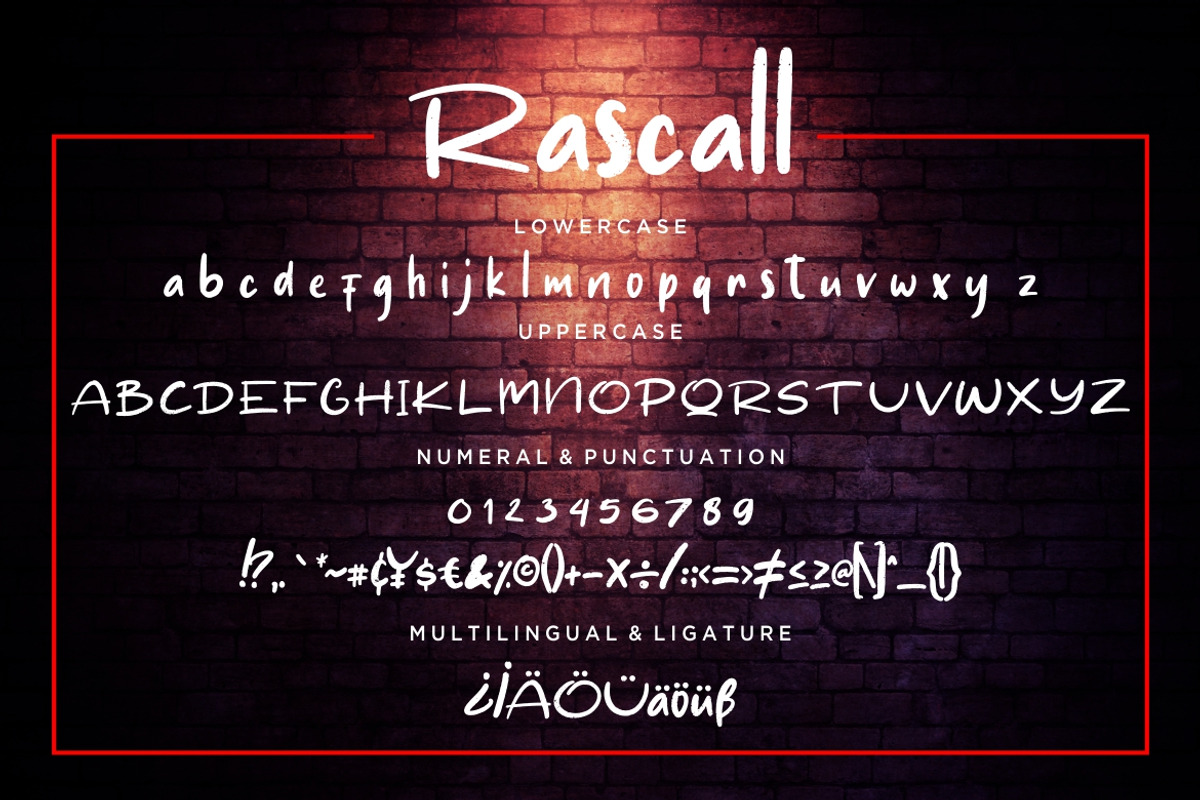 Rascall Brush Advertisement Font preview 7