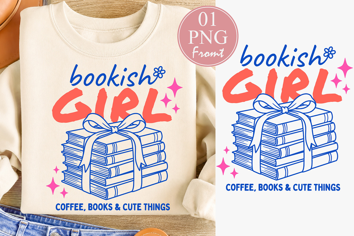 Bookish Girl PNG, Cute Book Lover, a Seasonal Illustration by Rose Art (Photo 1 of 3)