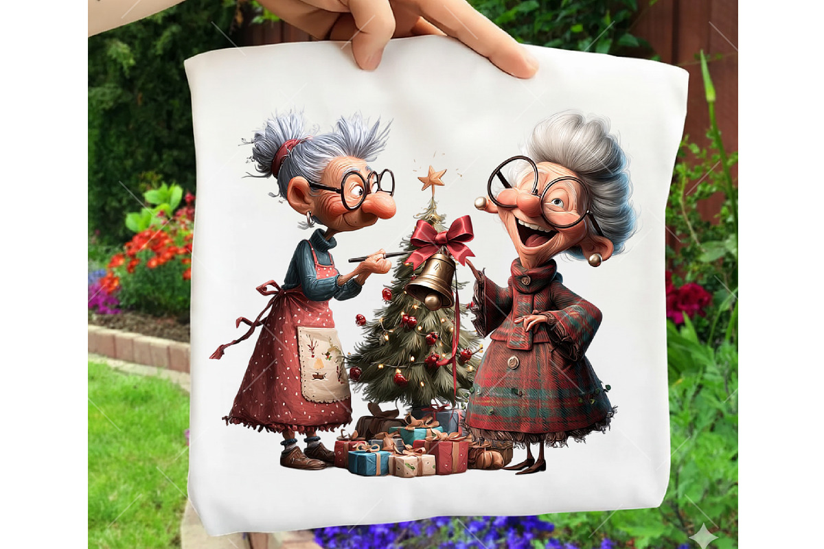 Whimsical Christmas Grandma Clipart, an Illustration by OK Design (Photo 6 of 6)