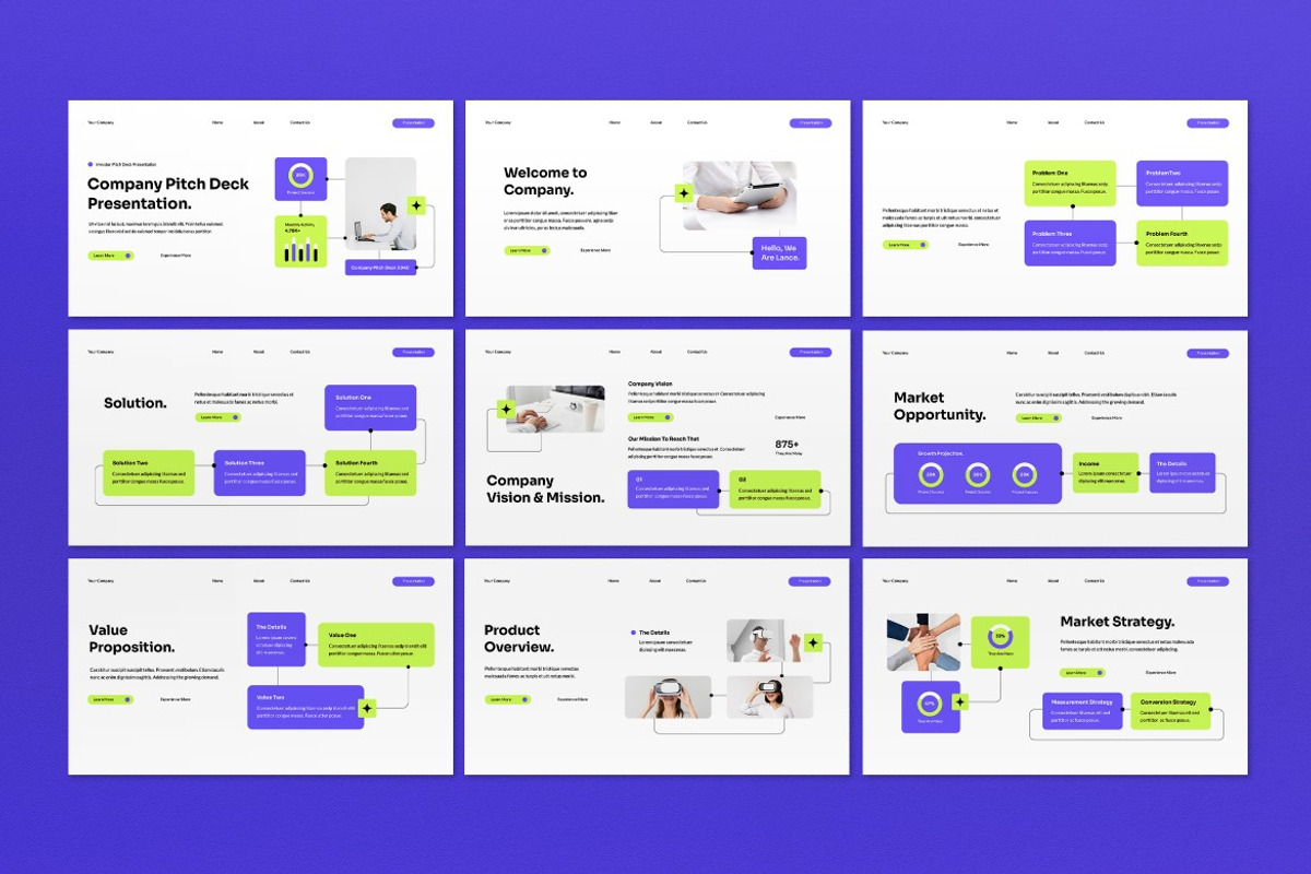 White Purple Pitch Deck Google Slide, a Presentation Template by graphicook (Photo 2 of 5)