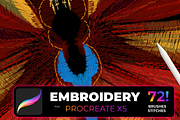 72 Brush-stitch Embroidery PROCREATE, a Brush Add-On by Graphics Resources (Thumbnail 2 of 11)