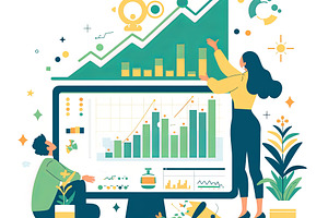 Collaborative business teamwork analyzing data charts with growth and professio, a Photo by AS photostudio