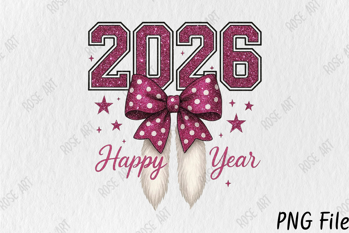 Happy New Year 2026 Sublimation Png, a Seasonal Illustration by Rose Art (Photo 1 of 4)