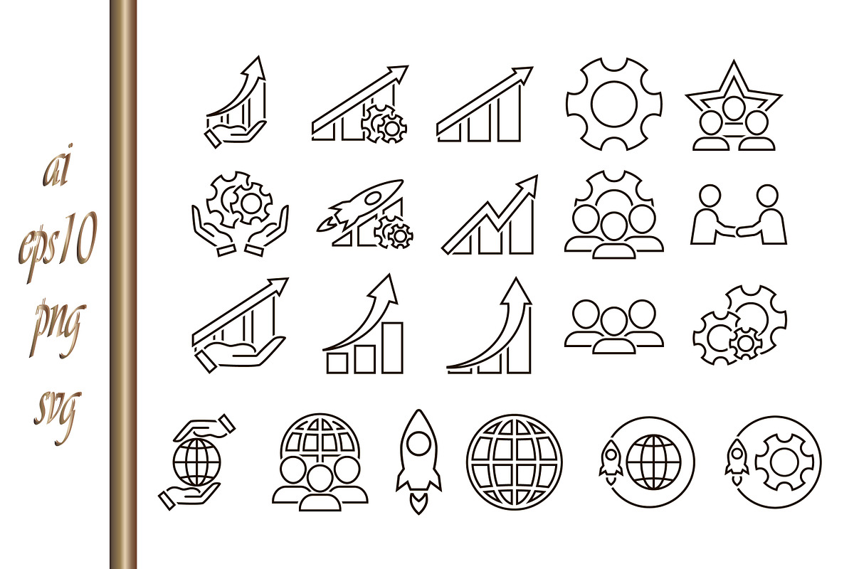 SET Outline set icon Cartoon clipart, an Outline Icon by IrySha