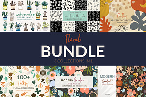 Modern Floral Bundle, an Illustration by Sweet Fig