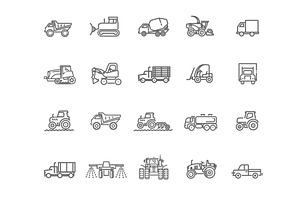 Agricultural and farming machines, an Illustration by Tettygreen