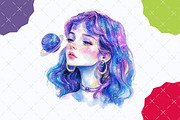 Galaxy Girls Celestial Woman Clipart, an Illustration by designcity5 (Thumbnail 4 of 5)