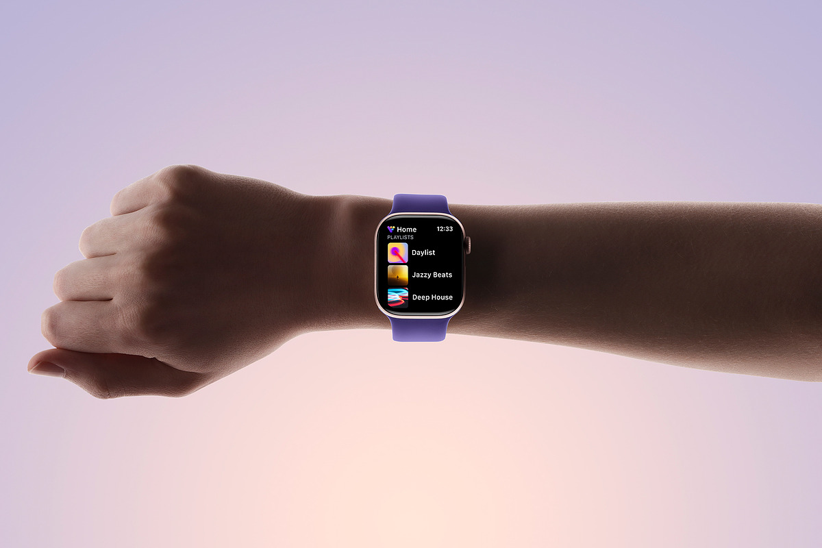 24 Watch Series 11 in Hand Mockups, a Wearable Device Mockup by Asylab (Photo 16 of 107)
