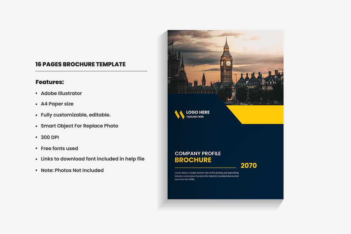 16 Pages Company Profile Brochure, a Brochure Template by Sashamim22 (Photo 1 of 5)