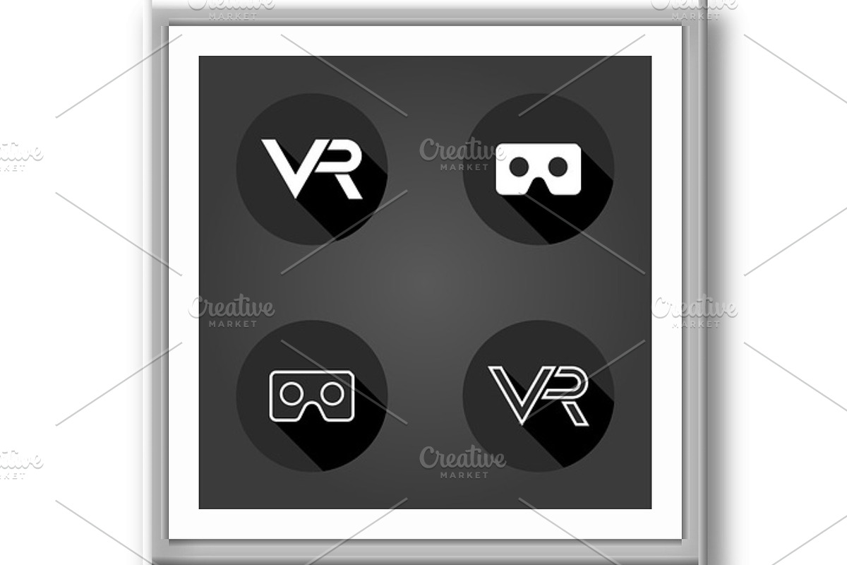 Black and white Flat Icons With VR, an Icon by FineArtStudio (Photo 3 of 3)
