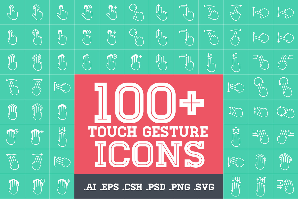 Touch Gesture Icons, an Outline Icon by jeffportaro