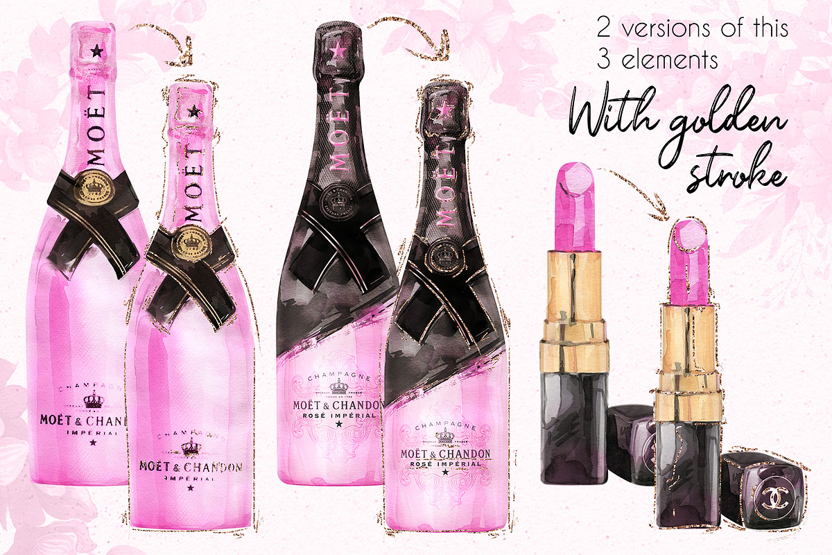 Watercolor floral fashion clipart, an Illustration by KarinkaBU (Photo 3 of 9)