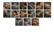 Gold Nebula Galaxy Backgrounds, a Texture Illustration by InkyQueenArt (Thumbnail 8 of 10)