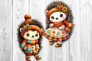 Cute Autumn Hedgehog Clipart Set, a Seasonal Illustration by V Design Creator (Thumbnail 6 of 9)