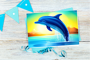 Template, Dolphin, Oceanlife, a Poster Template by Boho Pixel Dust (Thumbnail 4 of 9)