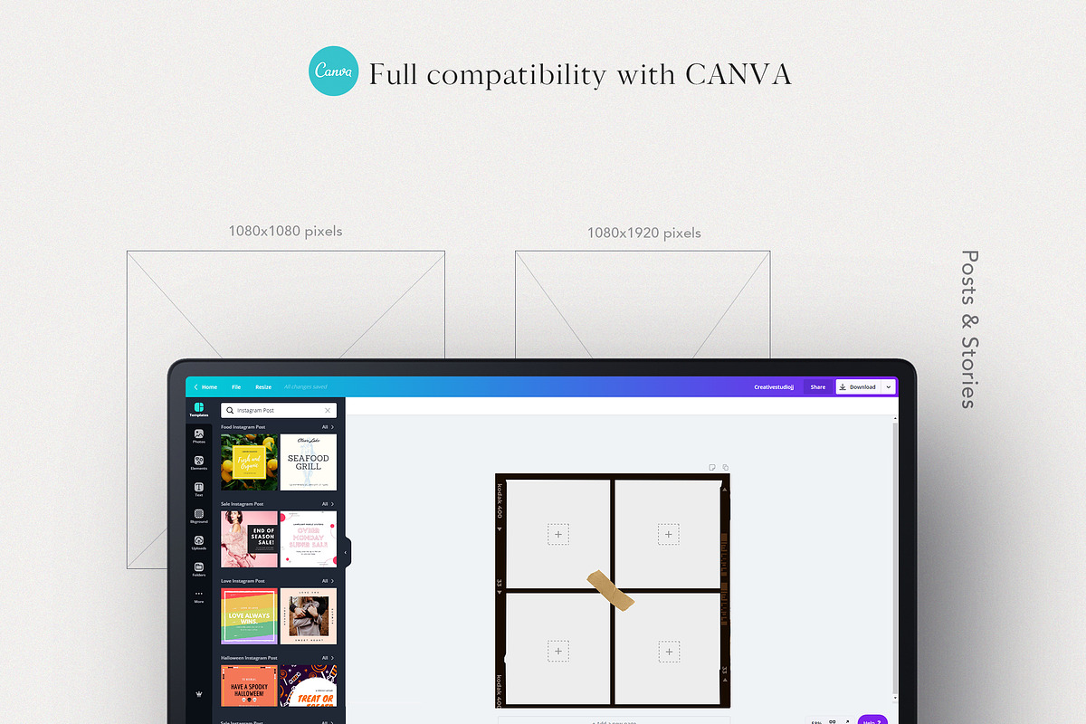 CANVA & PS / Film Frames premium, a Social Media Template by Simple có (Photo 4 of 10)