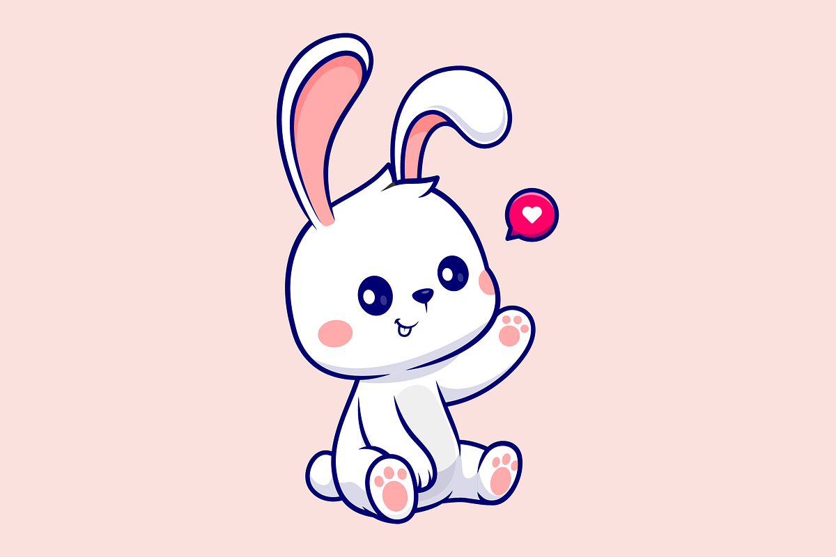 Cute Rabbit Sitting Cartoon, an Animal Illustration by Catalyst Labs (Photo 2 of 3)