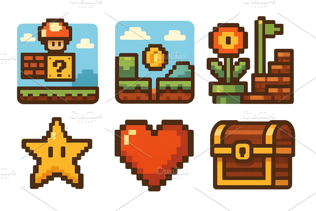 Colorful pixel art depicting classic, an Illustration by ZinetroN