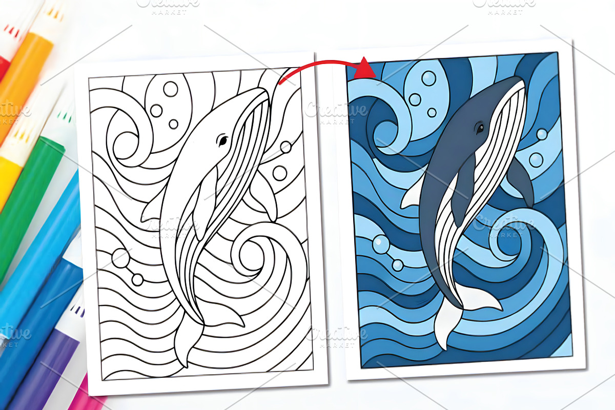 Stained Glass Coloring Pages, a Decorative Illustration by Ink Gallery (Photo 5 of 5)