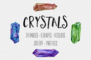 Watercolor Crystals, an Illustration by TigerlilyDesignCo (Thumbnail 1 of 3)