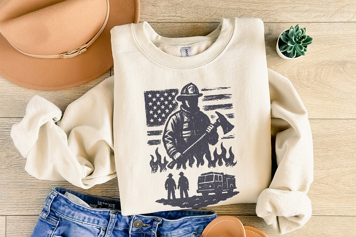 Firefighter PNG, American Flag, an Illustration by SharpMarketplace (Photo 8 of 9)