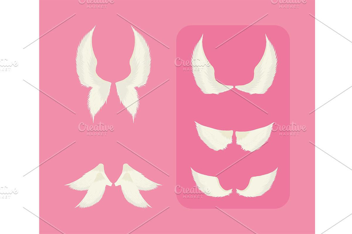 set of angel wings, an Object Illustration by studiogstock