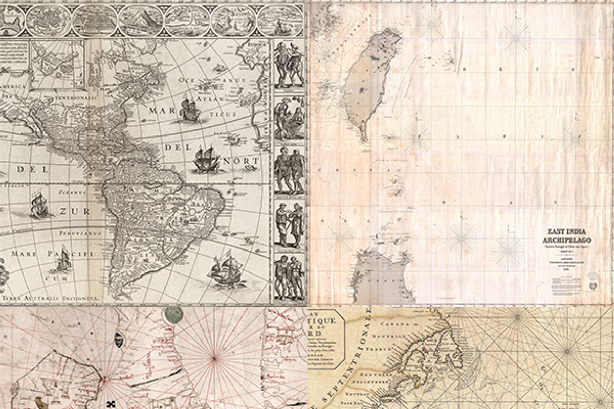 Antique Maps - Set 01, a Texture Graphic by Gwenhw (Photo 2 of 2)