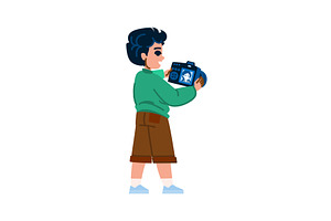 Young photographer taking pictures, a Technology Illustration by pikepicture