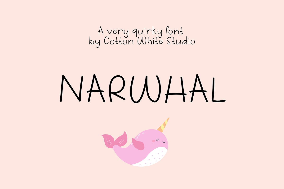 Narwhal Cute Handwritten Font, a Handwritten Font by Sofia Skoog (Photo 1 of 11)