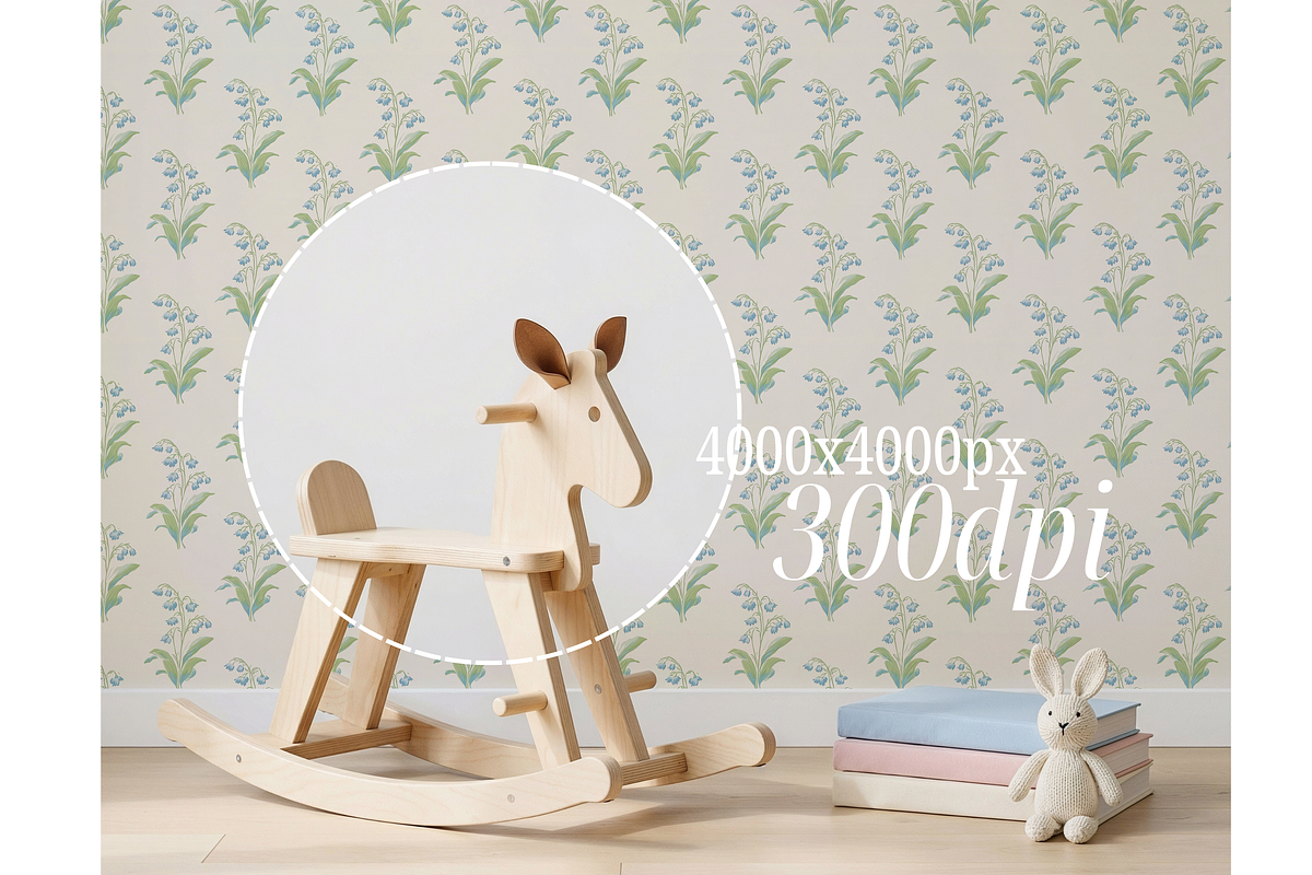PSD Wallpaper Mockup In Nursery Room, a Mockup by First Impression Mockups (Photo 4 of 4)