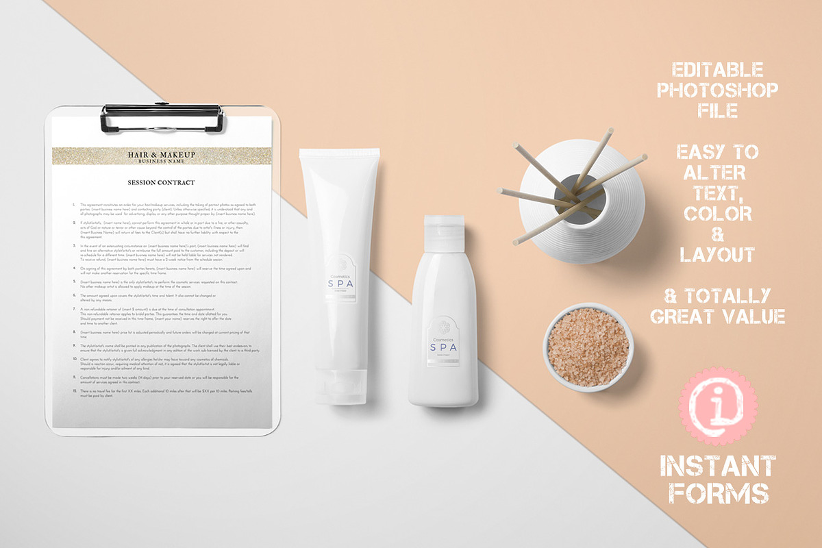Hair Stylist and Makeup Artist Forms, a Stationery Template by InstantForms (Photo 1 of 3)