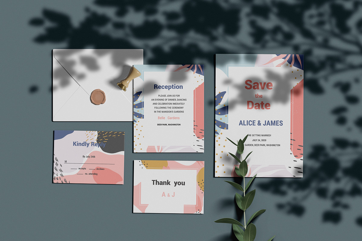 Wedding Invitation Suite Mockup, a Product Mockup by simuradi (Photo 6 of 9)