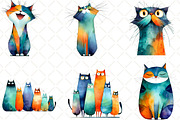 Whimsical Cat Clipart, an Illustration by Black Bird Studio (Thumbnail 5 of 6)