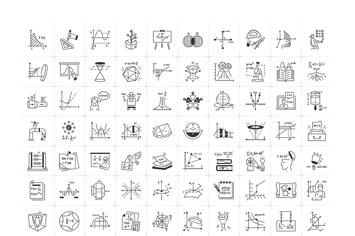 Linear Calculus Icons, an Outline Icon by Prosymbols (Photo 5 of 5)