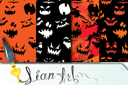 4 Halloween seamless patterns preview 2