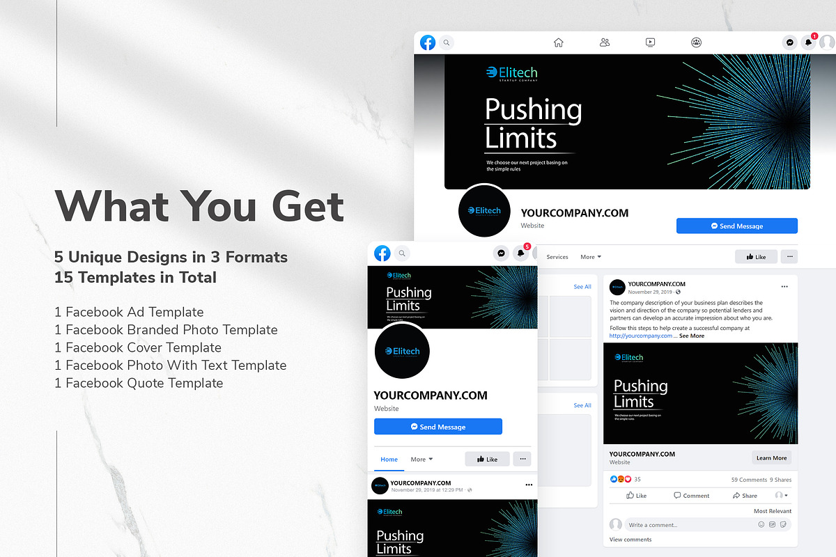 Tech Startup Facebook Materials, a Social Media Template by TemplatesNow! (Photo 2 of 7)