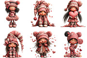 Whimsical Valentines Gnome Girl PNG, an Illustration by CraftArtStudio (Thumbnail 2 of 6)