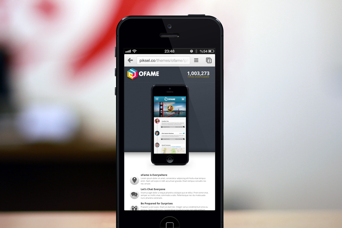 oFame Application Landing Page, a Landing Page Template by IQSIR (Photo 5 of 5)