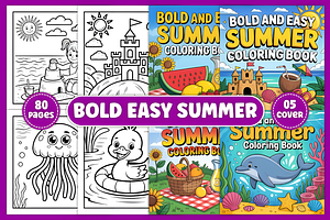 Bold and Easy Summer Coloring Book, a Seasonal Illustration by Ink Gallery