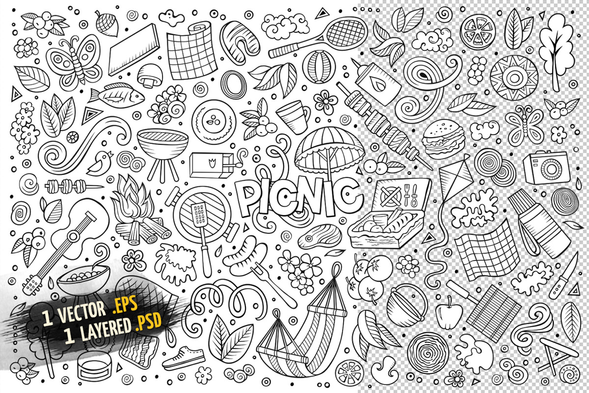 Picnic Objects & Symbols Set, an Object Graphic by BALABOLKA (Photo 3 of 4)