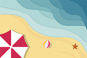 beach or island landscaped vector, a Decorative Illustration by zyxroun shop