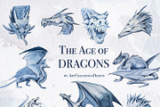 The Age Of Dragons Clipart Set, a Decorative Illustration by ArtCreationsDesign (Thumbnail 3 of 18)