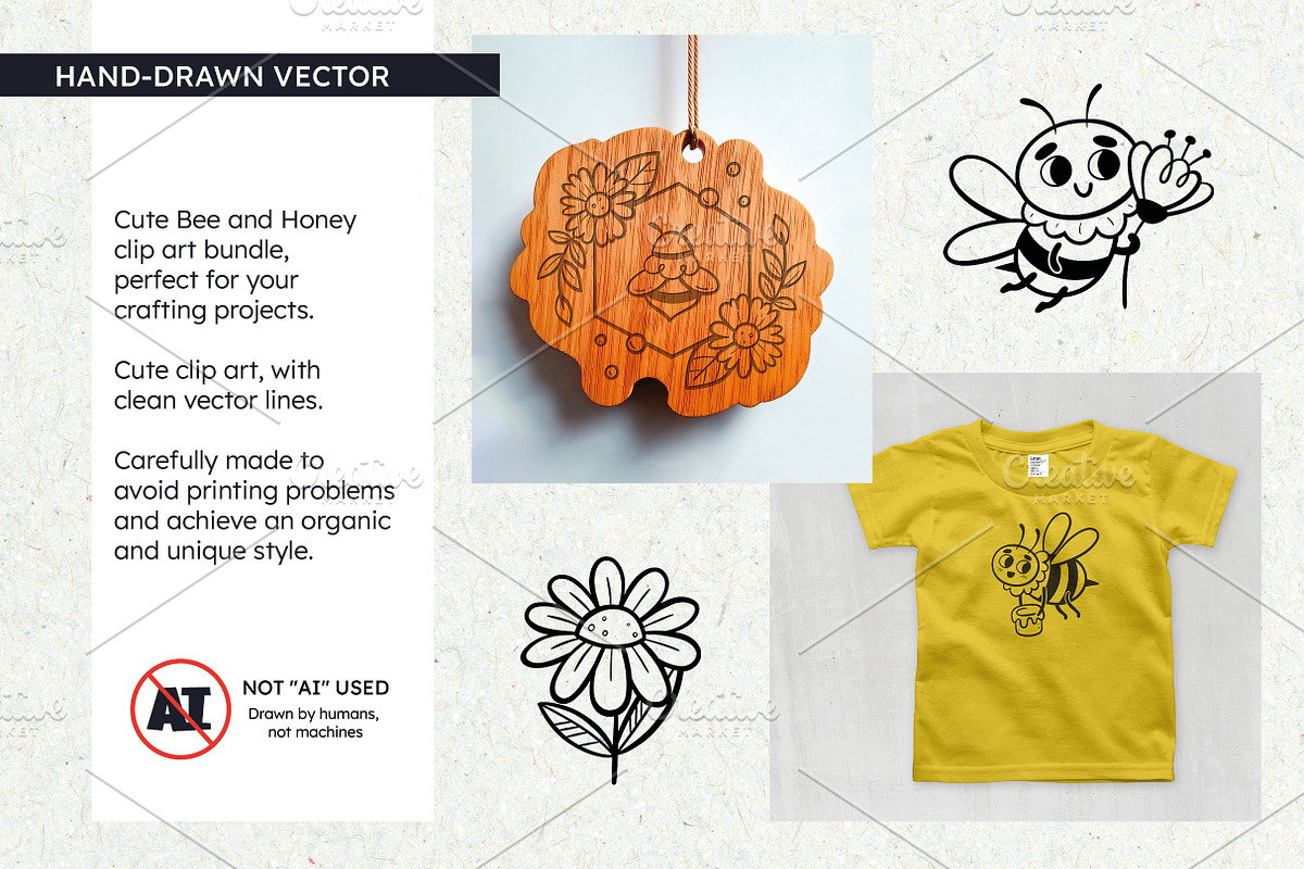 Bee & Honey Clipart Bundle, an Animal Illustration by insemar (Photo 2 of 4)