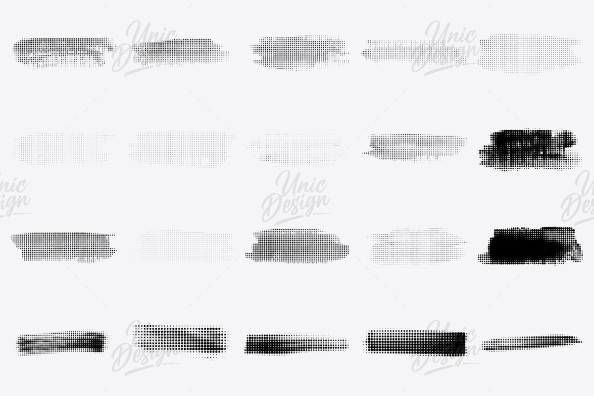 35 Halftone Photoshop Brushes, a Brush Add-On by UnicDesign (Photo 2 of 3)