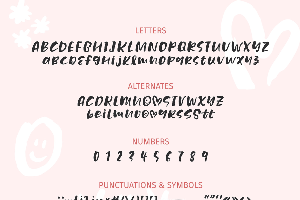 Share Smile - Brush Font + Dingbats, a Script Font by Paperly Studio (Photo 9 of 9)