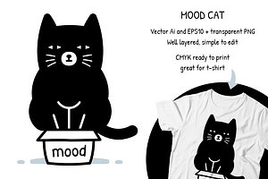 Mood Cat Funny Clipart